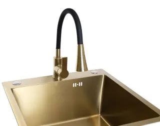 Смеситель для кухни Stella Polar Тулуза S3865-2 матовое золото черный